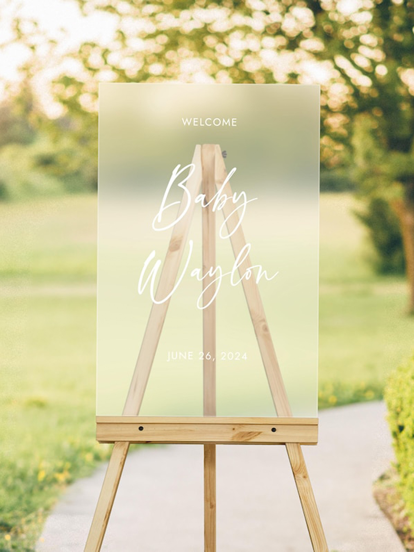 Baby Baptism Welcome Sign Custom-made in acrylic and PVC materials